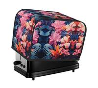 The Colorful Tropical Plant Leaves toaster cover is suitable for 2 small toaster covers with wide slots and comes with a storage pocket to meet diverse baking needs.