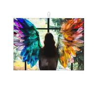 The colorful wings Dish Drying Mat for Kitchen Counter-Absorbent, Non-Slip, Reversible Kitchenware with Prints