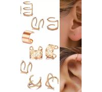 The Colourful Aura 12 Piece Wire No Piercing Cartilage Helix Ear Cuff In Silver Silver