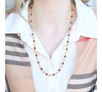 The Colourful Aura Women's 18ct Gold Plated Indian Lord Shiva Rudraksha Beaded Hindu Necklace in Brown The Colourful Aura Brown One Size