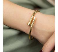 18ct Plated Handmade Nail Luxury Cuff Arm Bangle Bracelet The Colourful Aura Gold One Size