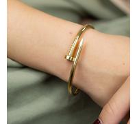 The Colourful Aura 18ct Plated Handmade Nail Luxury Cuff Arm Bangle Bracelet in Gold The Colourful Aura Gold One Size