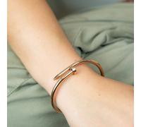 18ct Plated Handmade Nail Luxury Cuff Arm Bangle Bracelet The Colourful Aura Rose Gold One Size