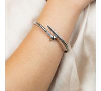 The Colourful Aura 18ct Plated Handmade Nail Luxury Cuff Arm Bangle Bracelet in Silver The Colourful Aura Silver One Size