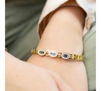 The Colourful Aura 18Ct Rose Gold Plated Evil Eye Round Brass Gold Zircon Armlet Bangle Bracelet Gold One Size