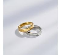 The Colourful Aura 4mm Slim Stainless Steel Fadeless Plain Engagement Couple Band Ring in Gold | Size: 8