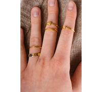 The Colourful Aura 5 Pcs Set Golden Bohemian Vintage Tribal Metallic Fashion Fingers Rings Gold One Size