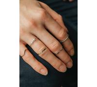 The Colourful Aura 5 Piece Slim Silver Bohemian Pearl Tribal Midi Stackable Ring Set Silver One Size