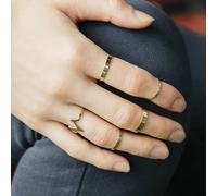 The Colourful Aura 5 Piece Stackable Midi Gold Silver Knuckle Boho Ring Set Gold One Size