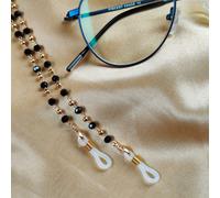 55 CM Black Beaded Sunglass Reading Eyeglass Lanyard Detachable Chain The Colourful Aura Silver One Size