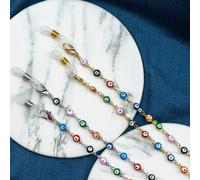55 cm Colourful Turkish Evil Eye Protection Summer Reading Eyeglass Chain Lanyard The Colourful Aura Silver One Size