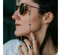 55 cm Evil Eye Cross Greek Protection Summer Turkish Reading Eyeglass Lanyard The Colourful Aura Silver One Size