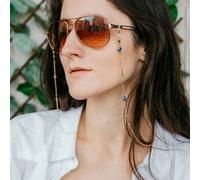 The Colourful Aura 55 Cm Evil Eye Cross Greek Protection Summer Turkish Reading Eyeglass Lanyard In Gold Gold One Size