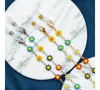 The Colourful Aura 55 Cm Multicolour Sun Flower Daisy Sun Glass Reading Eyewear Holder Lanyard Chain In Gold Gold One Size