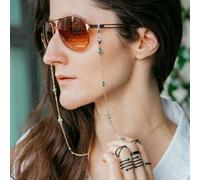 55 cm Turkish Evil Eye Protection Summer Reading Eyeglass Detachable Lanyard The Colourful Aura Gold One Size