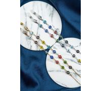 The Colourful Aura 62 CM Multicolour Evil Eye Protection Sun Glass Reading Eyeglass Chain Lanyard in Silver The Colourful Aura Silver One Size