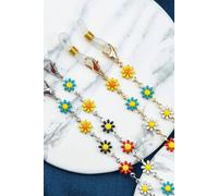 The Colourful Aura 62 CM Multicolour Sun Flower Daisy Sun Glass Reading Eyewear Holder Lanyard Chain in Gold
