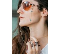 The Colourful Aura 62 Cm Turkish Evil Eye Protection Summer Reading Eyeglass Detachable Lanyard In Gold Gold One Size