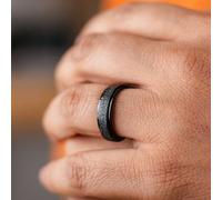 The Colourful Aura 6Mm Mens Black Rotatable Spinner Stainless Steel Promise Ring Black 12
