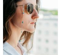 The Colourful Aura 70 Cm Turkish Evil Eye Protection Summer Reading Eyeglass Detachable Lanyard In Silver Silver One Size