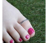 The Colourful Aura 925 Silver Band Boho Slim Black Thumb Midi Band Toe Ring Black One Size