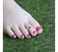 The Colourful Aura 925 Silver Colourful Butterfly Bohemian Indian Bichiya Midi Toe Ring In Pink Pink One Size