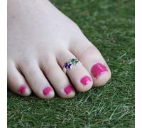 The Colourful Aura 925 Silver Colourful Butterfly Bohemian Indian Bichiya Midi Toe Ring Multi