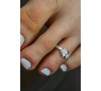 The Colourful Aura 925 Silver Floral Bow Adjustable Silver Midi Band Toe Ring Set Silver One Size