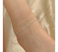 The Colourful Aura 925 Silver Thin Rope Plain Chain Slim Payal Anklet Silver One Size