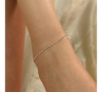 The Colourful Aura Women's 925 Silver This Slim Thread Thin Minimalist Payal Anklet The Colourful Aura Silver One Size