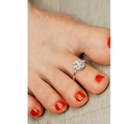 The Colourful Aura Women's 925 Silver White Zircon Round Stone Bohemian Midi Bichiya Toe Ring The Colourful Aura Silver One Size