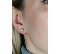 The Colourful Aura 925 Sterling Silver White Pearl Round Ball Stud Earrings The Colourful Aura Silver One Size