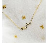 The Colourful Aura 925 Sterling Silver Zirconia Slim Tiny Small Heart Pendant Necklace In Gold Gold One Size