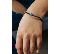The Colourful Aura Adjustable Blue Evil Eye Black Nazar Lucky Eye Asian Everyday Dainty Bracelet In White White One Size