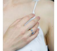 Adjustable Blue White Slim Beaded Stackable Protection Evil Eye Ring The Colourful Aura Blue One Size