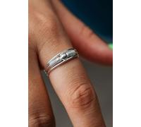 Adjustable Dainty Silver Ball Simple Spring Slim Tribal Ring The Colourful Aura Silver One Size