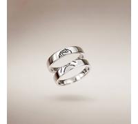 Adjustable Hand Holding Matching Couple Band Promise Ring Set The Colourful Aura Silver One Size