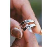 Adjustable Hand Holding Matching Couple Band Promise Ring Set The Colourful Aura Silver One Size