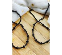 The Colourful Aura Adjustable Nazaria Black Beaded Indian Nazaria For New Borns And Adults Bracelet (Kids) Black One Size