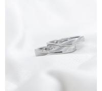 The Colourful Aura Adjustable Silver Couple Promise Mobius Twist Infinity Ring Set Silver One Size