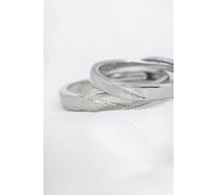 The Colourful Aura Adjustable Silver Couple Promise Twist Infinity Ring Set Silver One Size