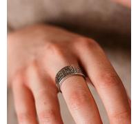 The Colourful Aura Adjustable Silver Open Punk Vintage Mandala Cuff Statement Ring The Colourful Aura Silver One Size