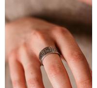 The Colourful Aura Adjustable Silver Open Punk Vintage Mandala Cuff Statement Ring The Colourful Aura Silver One Size