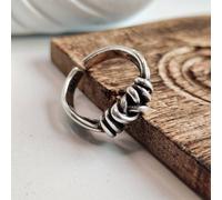 The Colourful Aura Adjustable Silver Thick Double Celtic Love Knot Band Cuff Ring Silver One Size