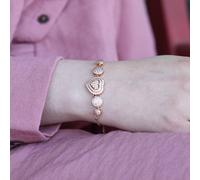 Adjustable Slider Heart Love Rose Fold bracelet The Colourful Aura Gold 7