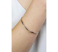 The Colourful Aura Adjustable Slim Twist Wave Slim Elegant Open Cuff Geometric Bangle Bracelet In Silver Silver One Size