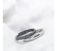 The Colourful Aura Women's Adjustable Sterling Silver Couple Moon & Sun Promise Ring set The Colourful Aura Silver One Size