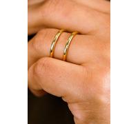 The Colourful Aura Women's Adjustable Sterling Silver Double Layer Stacking Band Ring in Gold The Colourful Aura Gold One Size
