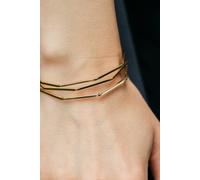 The Colourful Aura Adjustable Three Layer Silver Twist Angle Geometric Open Cuff Bangle Bracelet In Gold Gold One Size