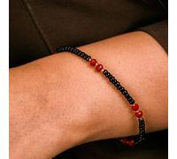 The Colourful Aura Beaded Indian Nazar Magalsutra Everyday Bracelet In Red Red